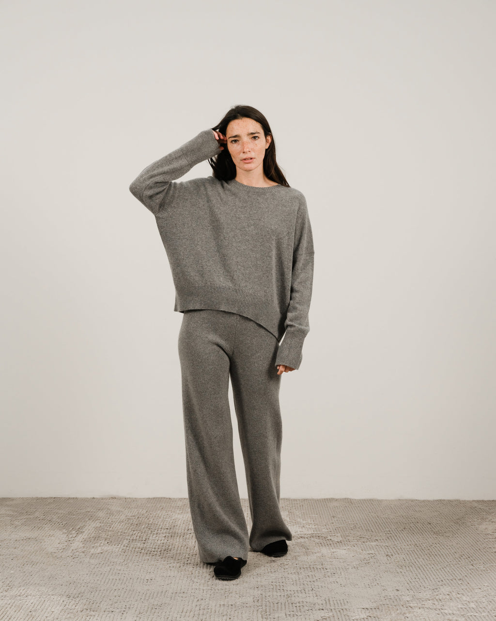 Cashmere Mix Relaxed Crewneck Sweater