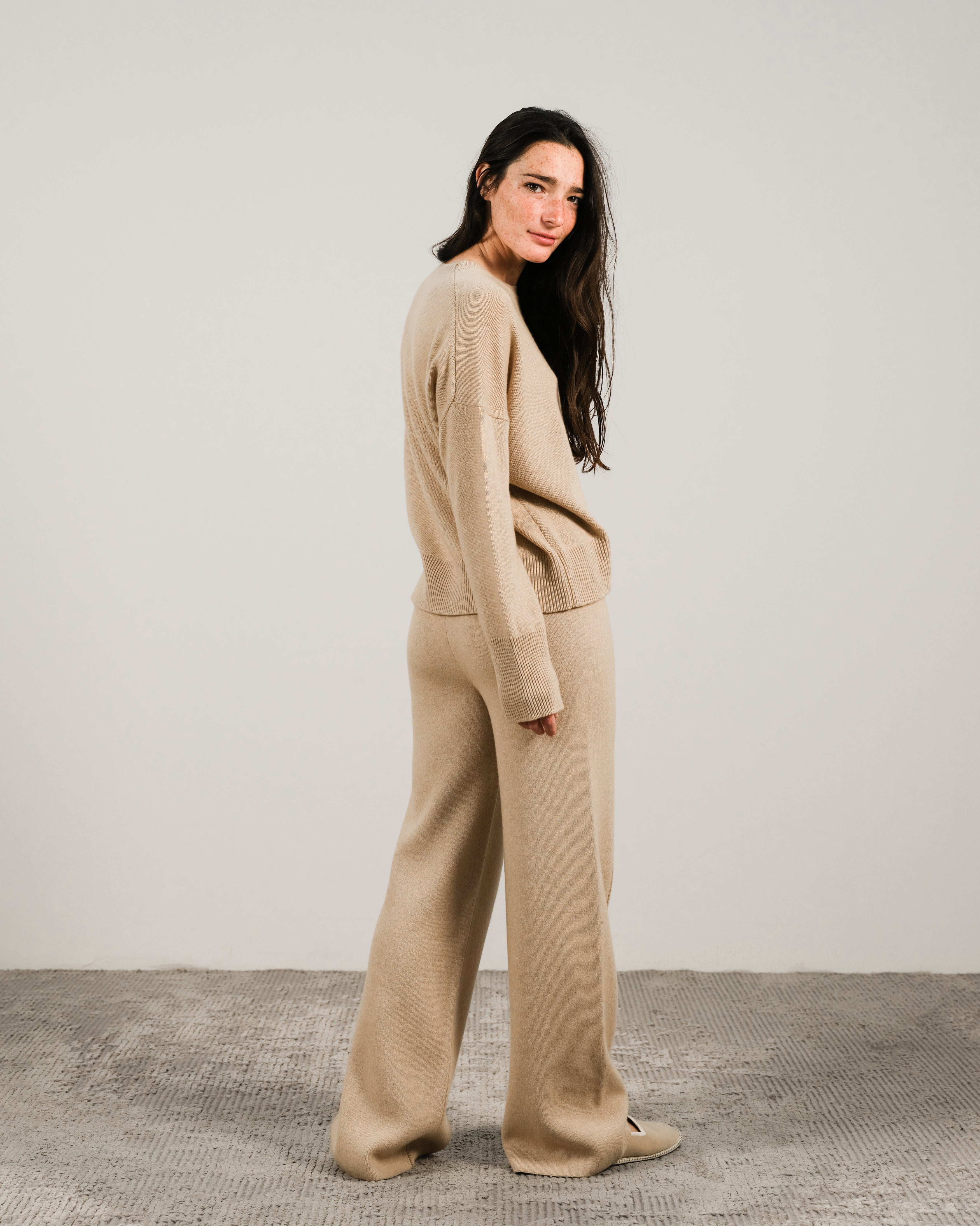 Cashmere Mix Relaxed Crewneck Sweater