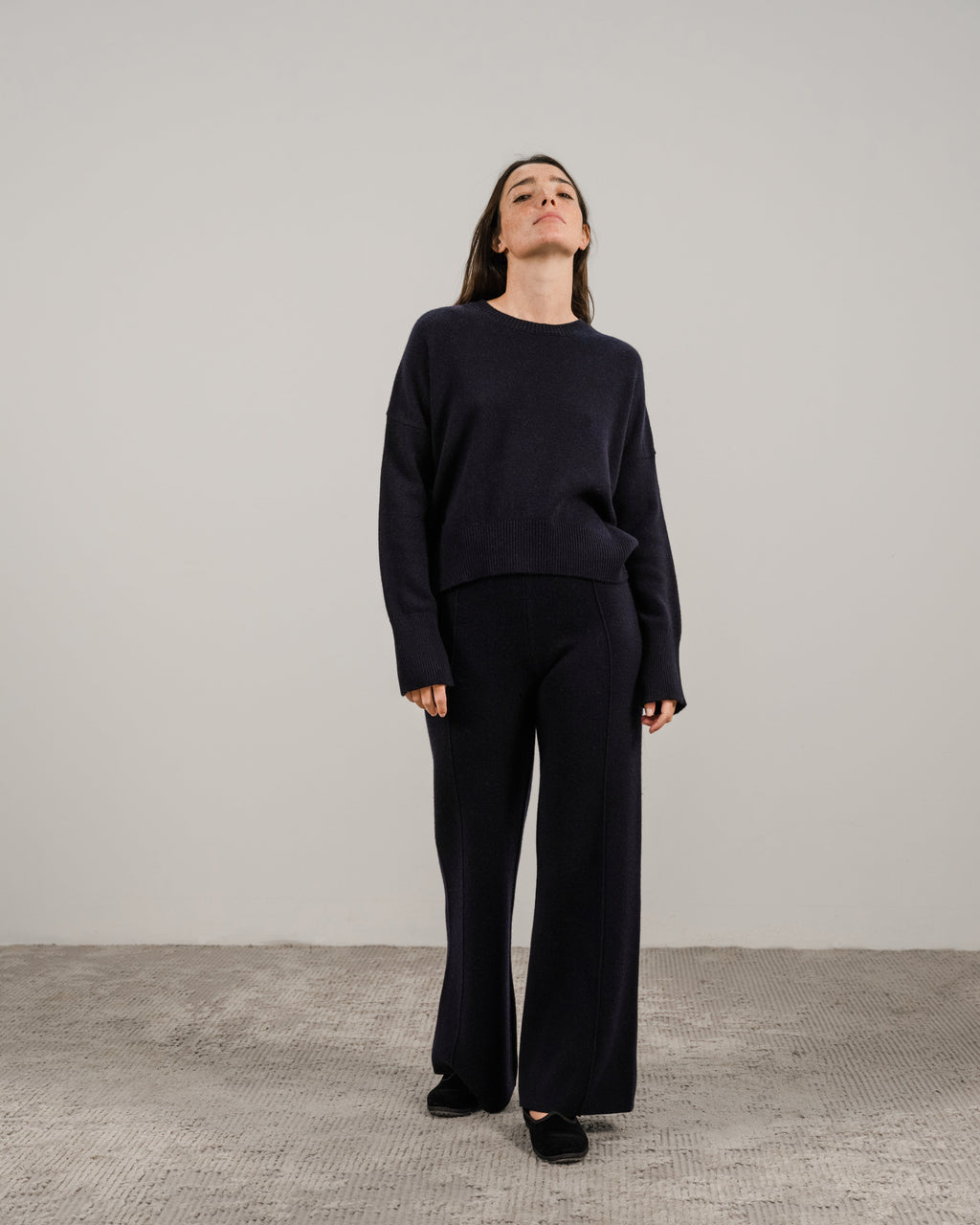 Cashmere Mix Relaxed Crewneck Sweater