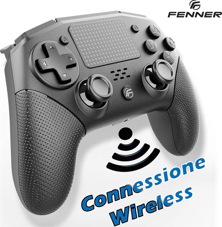 Fenner Controller Per Ps4/Pc (V2) Wireless Joystick Pad Playstation 4 Nero