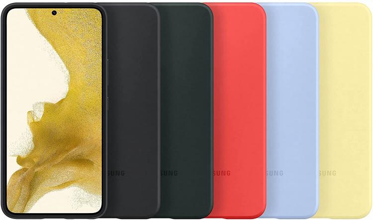 Samsung Silicone Cover Galaxy S22 Nero Cellulare Custodia Black Morbida Noir 5G
