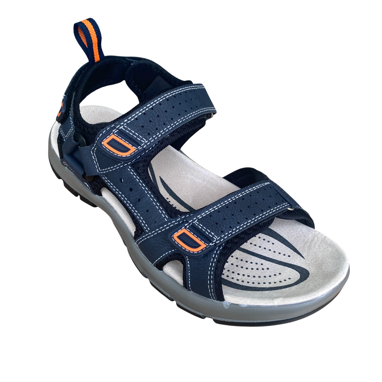 Valleverde Sandalo Uomo Blu Plantare Ergonomico in Pelle - 54803