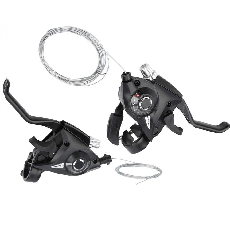 Coppia Comandi Cambio Bici + Leve Freno 3x7 Per Bicicletta Manopole Mtb |Xc-1637