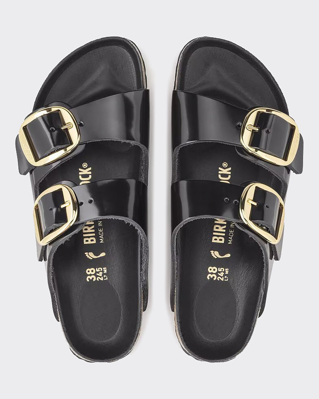 Ciabatta W Arizona Big Buckle Shine Black Natural Leather