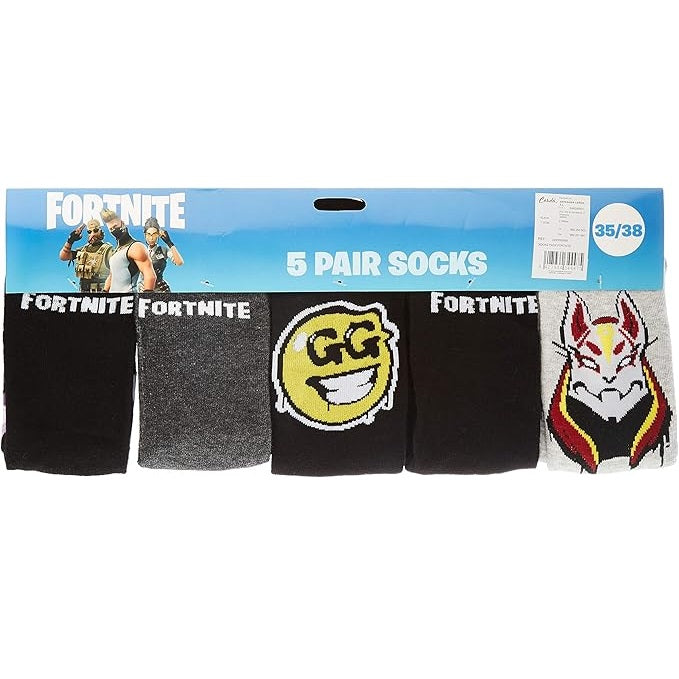 Cerdà Calzini (Fortnite) 5 paia di Calze in Cotone Ragazzi Unisex 35-38 Gift Box