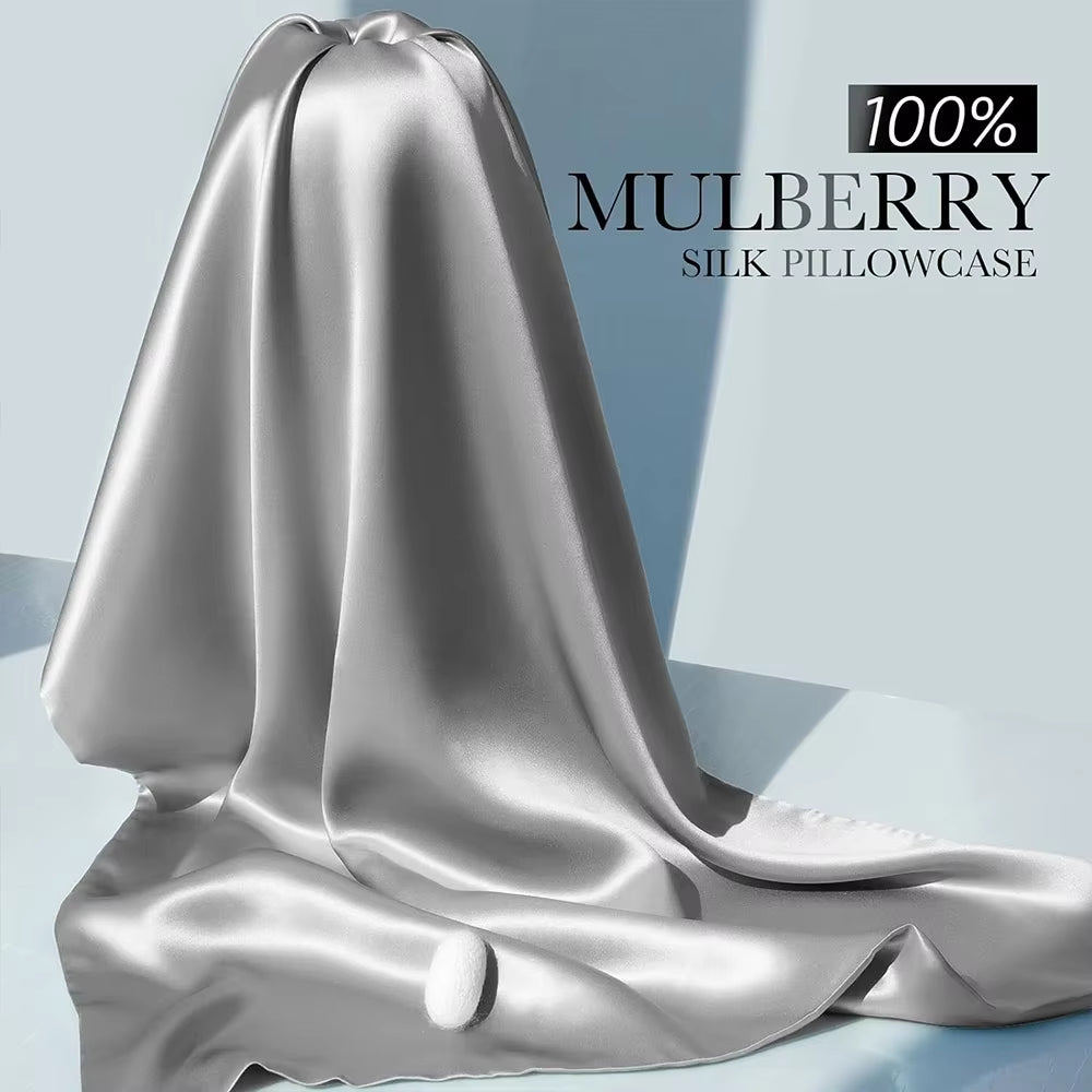 100% Natural Mulberry Silk Pillowcase with Hidden Zipper Double Sided Pure Silk Pillow Case Touch Soft &Cool Suitable for Summer