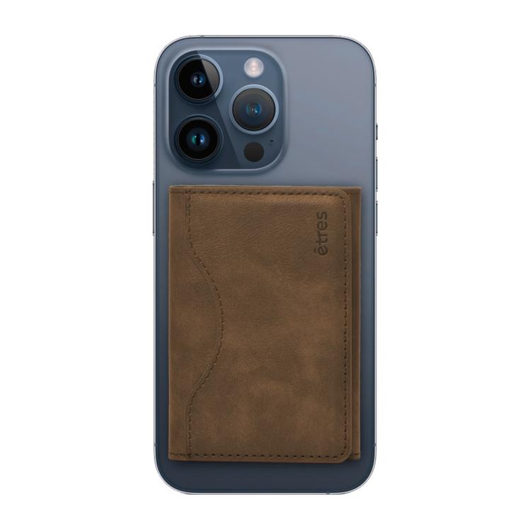 Etres Smart Wallet Portafoglio Slim Porta Carte Di Credito Iphone Mag Safe Brown