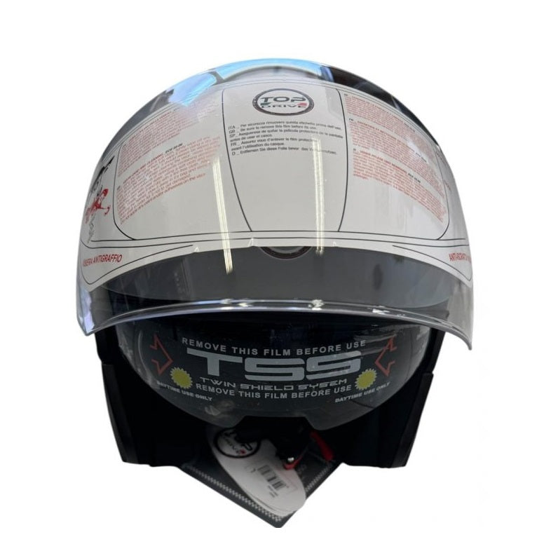 Casco Jet (Max) Moto Scooter Omologato Doppia Visiera Removibile Grigio Shine XL
