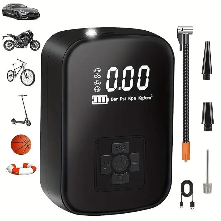 Mini Compressore Ad Aria Portatile Auto Moto Gonfiatore Ricaricabile Display Led