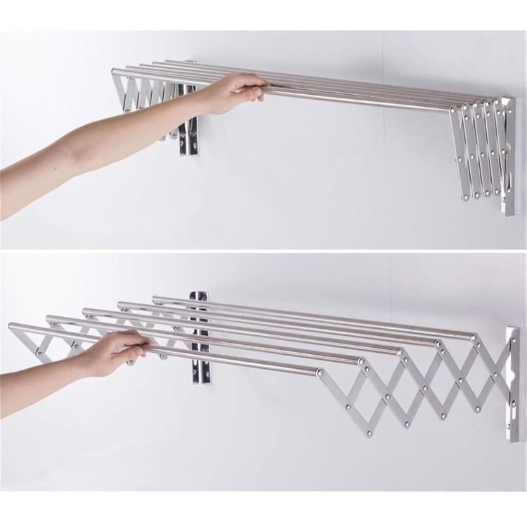 Stendibiancheria a Parete Estensibile Stendino Balcone Da Esterno o Bagno 60 cm
