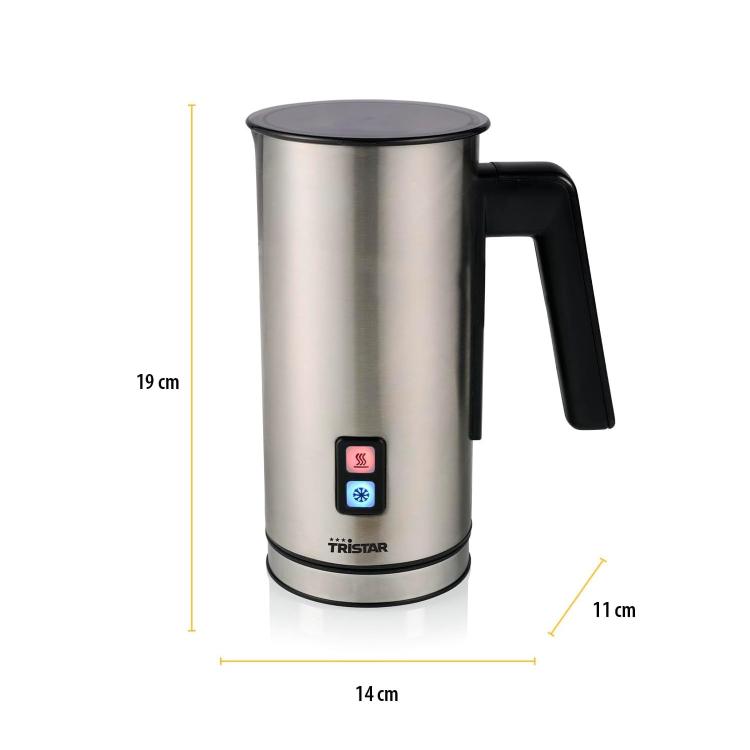Tristar Montalatte Elettrico Cappuccinatore Schiumatore Latte Caldo/Freddo Inox