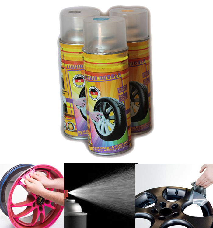 Vernice Removibile Bomboletta Spray 400Ml/Pellicola/Wrapping Cerchi Auto Argento