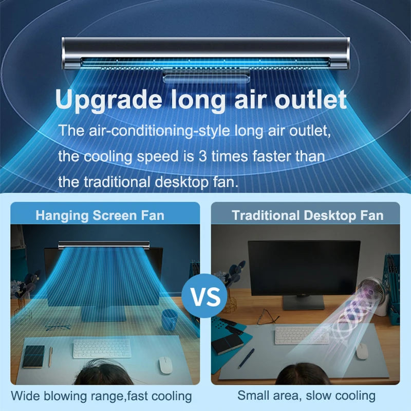 2026 Upgraded Portable Air Conditioner USB Charger Adjustable Office Computer Screen Mounted Electric Fan Desktop Tower Fan