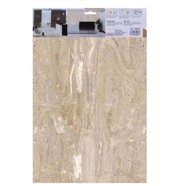ADESIVO CARTA DA PARATO 3D EFFETTO MARMO SABBIA PANNELLO SPUGNA 30X60CM |TX-9983