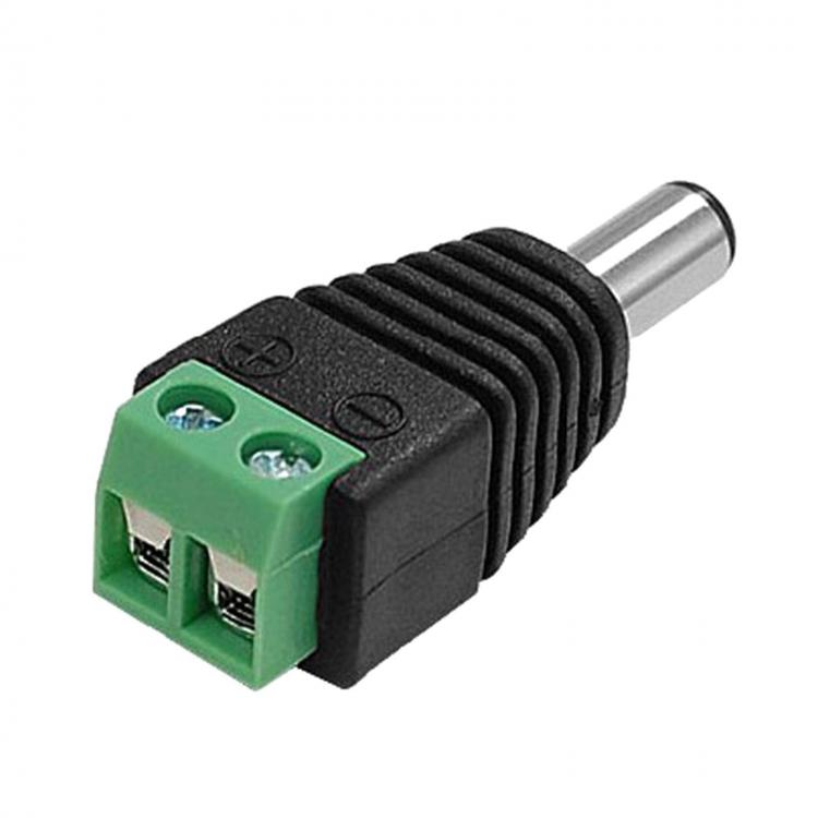 5pz CONNETTORE CONNETTORI SPINOTTO ALIMENTAZIONE MASCHIO A VITE TELECAMERE/LED