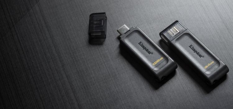 Kingston Pendrive 64GB DataTraveler USB-C 3.2 DT70/64GB Chiavetta Memoria Drive Flash Type C Nero
