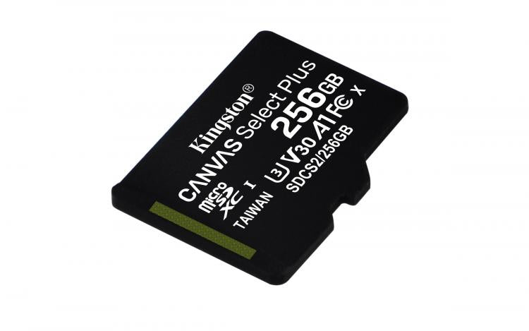 Kingston Micro Sd 256Gb + Adattatore Canvas Plus Sdcs2 Classe 10 100Mb/S