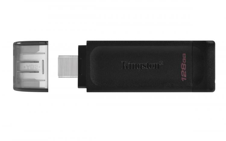 Kingston Pendrive 128GB DataTraveler USB-C 3.2 DT70/128GB Chiavetta Memoria Drive Flash Type C Nero