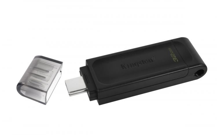 Kingston Pendrive 64GB DataTraveler USB-C 3.2 DT70/64GB Chiavetta Memoria Drive Flash Type C Nero