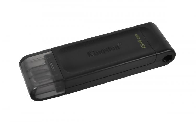 Kingston Pendrive 64GB DataTraveler USB-C 3.2 DT70/64GB Chiavetta Memoria Drive Flash Type C Nero