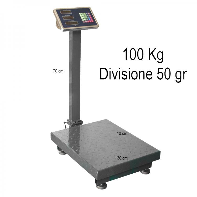 Bilancia Bilico Elettronica 150kg Bascula Display Digitale Professionale Acciaio