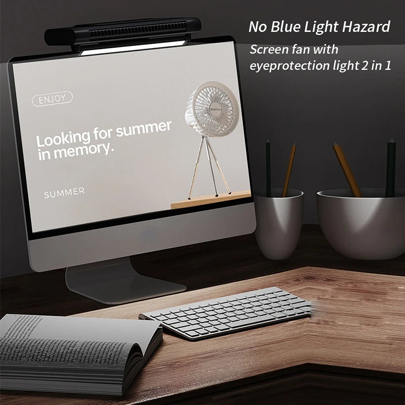 2026 Upgraded Portable Air Conditioner USB Charger Adjustable Office Computer Screen Mounted Electric Fan Desktop Tower Fan