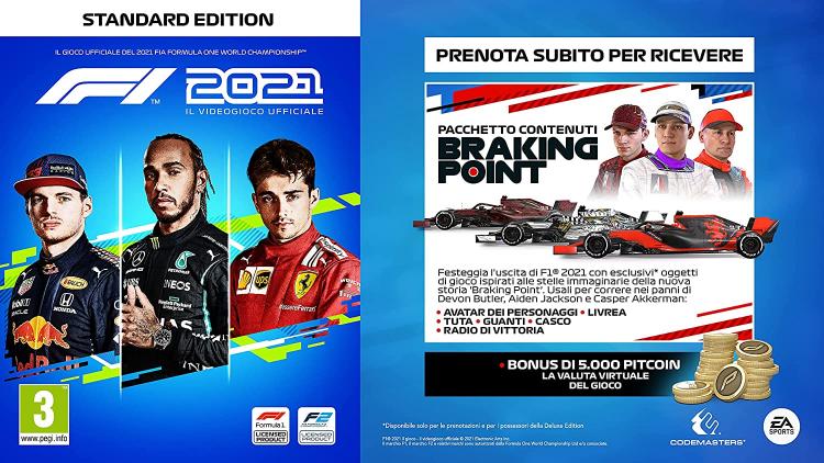 F1 2021 Standard Edition Ps4 Italiano Gioco Ufficiale Fia Formula Uno 21 / 22