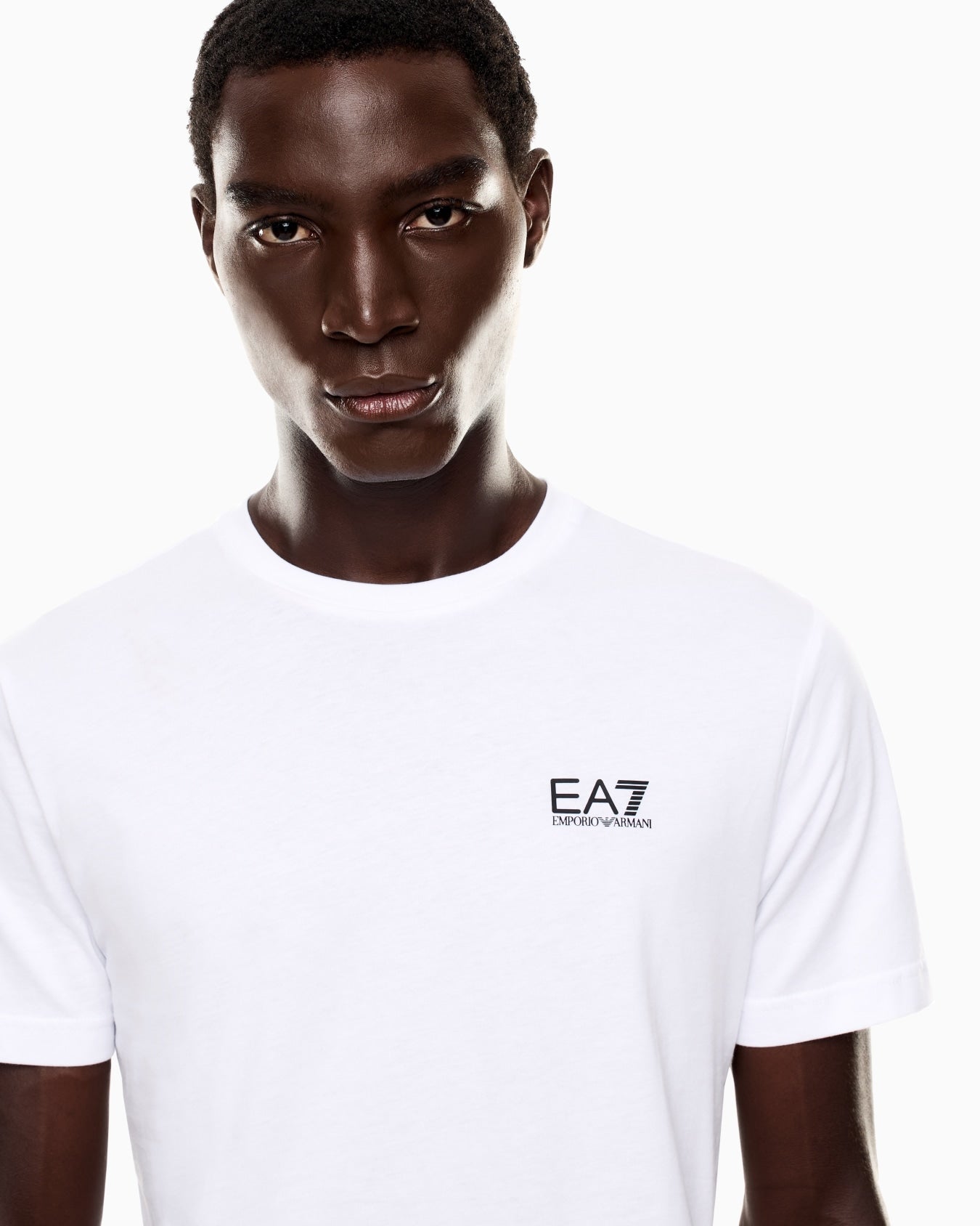 EA7 Empori Armani T-shirt da uomo Core Identity in cotone Pima 8NPT25 PJVPZ 1100 bianco