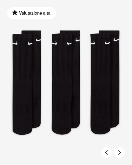 Nike Everyday Cushioned SX7664-010 Calze Training Nero 3 Paia Mid-Length