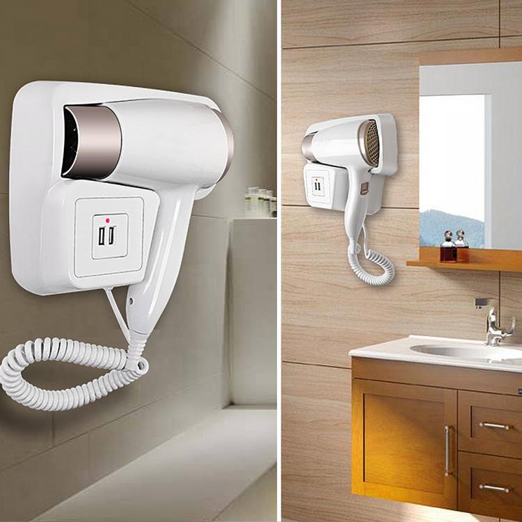 ASCIUGACAPELLI PHON A PARETE MURO PER HOTEL BAGNO ALBERGHI SPOGLIATOI BAR + USB
