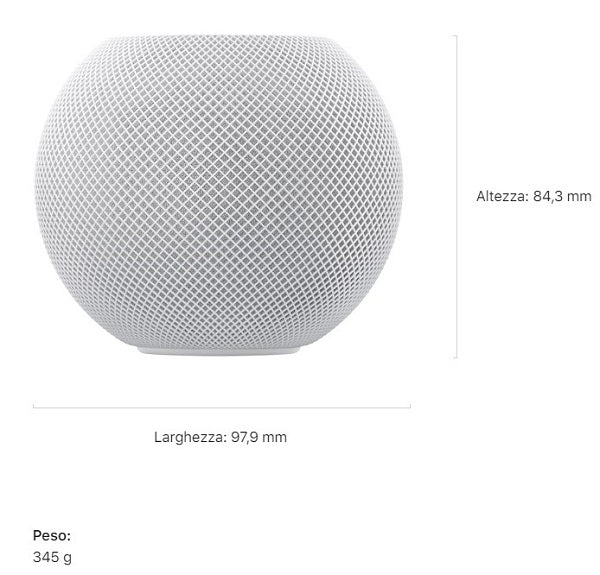 APPLE HOMEPOD MINI SPACE GREY SIRI ASSISTENTE VOCALE SPEAKER GRIGIO MY5G2SM/A