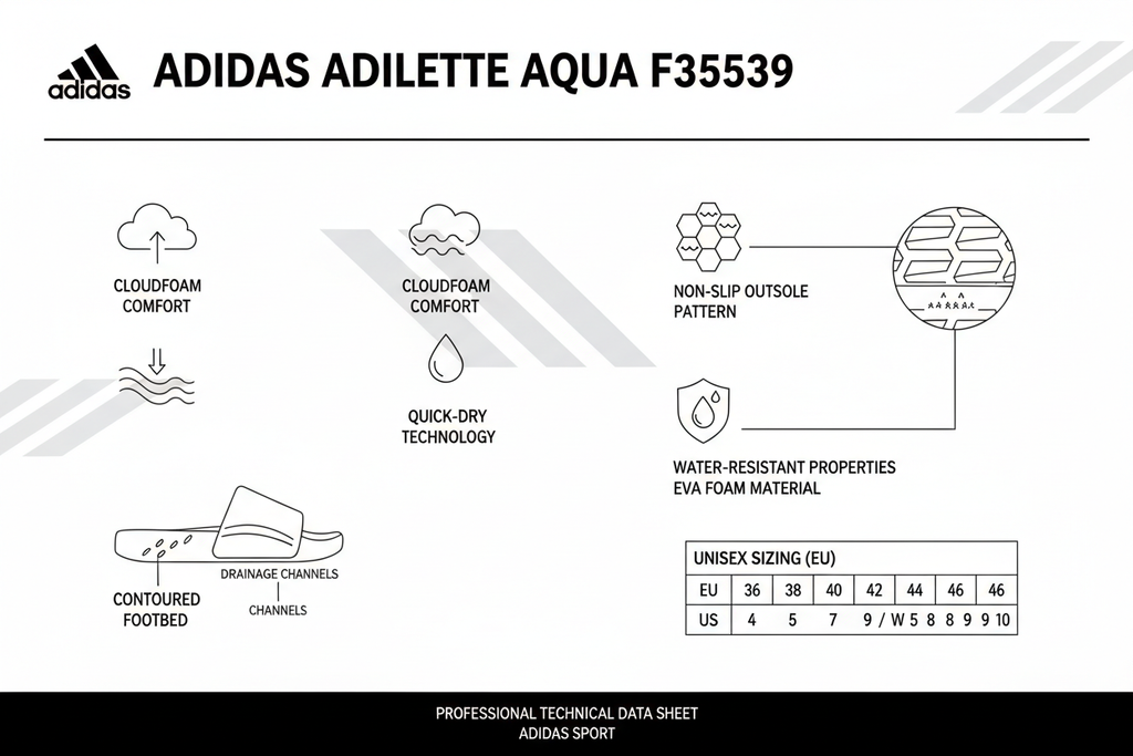 Adidas Ciabatta Piscina Mare Adilette Aqua F35539 Bianco Nero