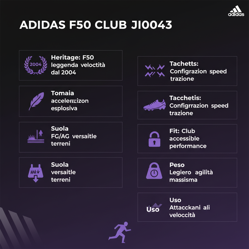 Adidas F50 Club JI0043 Viola Scarpe Calcio Velocità Uomo