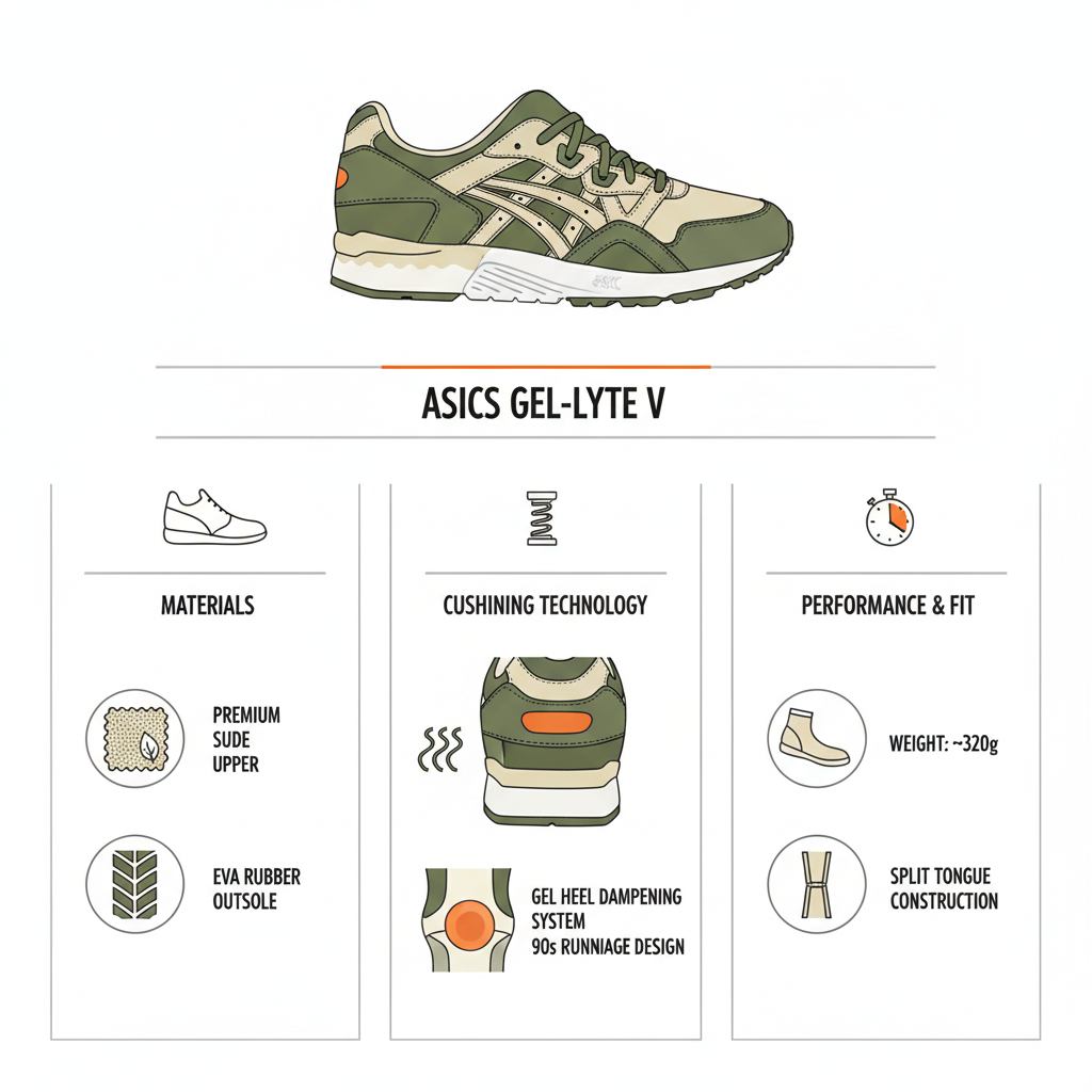 Asics Sneakers Gel Lyte V H817L-8205 Verde Beige