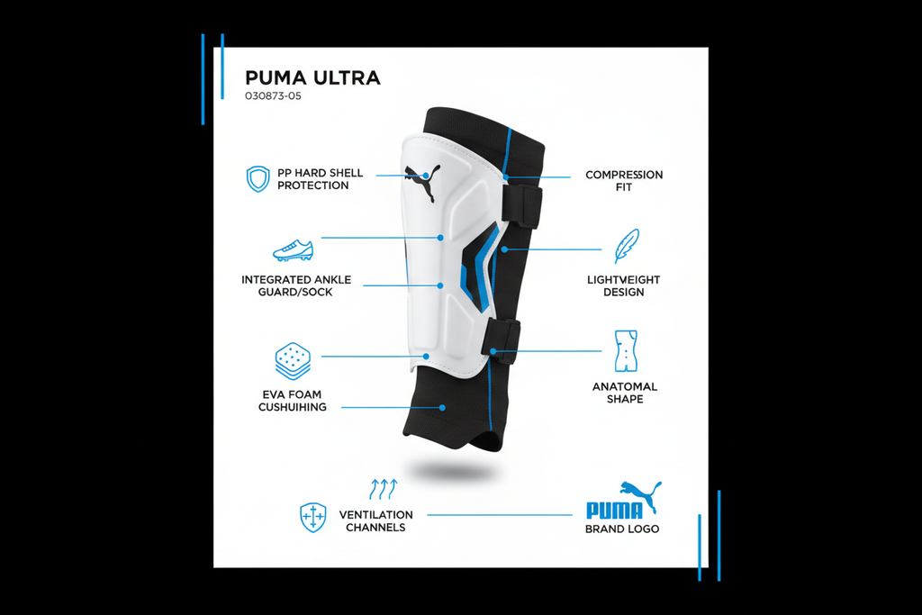 Puma parastinco da calcio Ultra con gambale 030873-05 bianco
