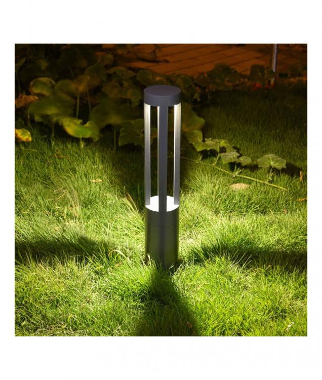 Lampione Giardino Lampada 12W Led Esterno Grigio Lampioncino Luce Naturale Es28