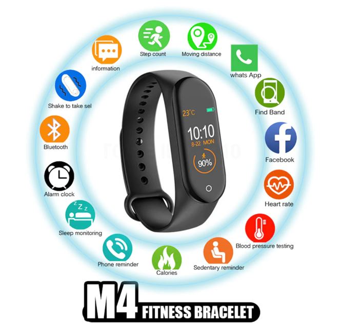 Smartwatch Orologio M4 Smart Band Tracker Cardiofrequenzimetro Per Fitness Sport