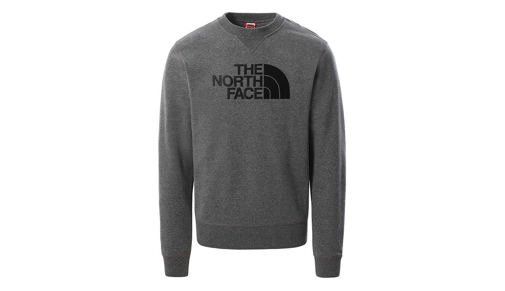 The North Face Felpa girocollo da uomo con logo ricamato Drew Peak Crew NF0A4T1EDYY1 grigio-nero