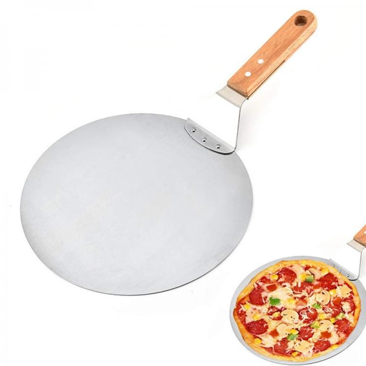 Spatola Per Pizza Manico Di Legno Pala Rotondo Paletta Acciaio Forno | Ø 20.5