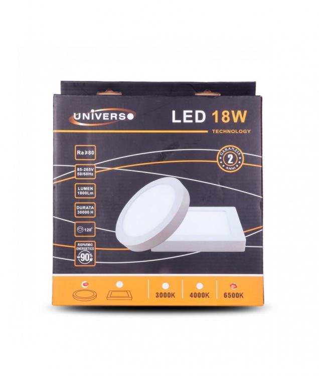 Plafoniera Esterno Led Faretto Pannello Tonda | Rotondo 18W Luce Naturale 4000K
