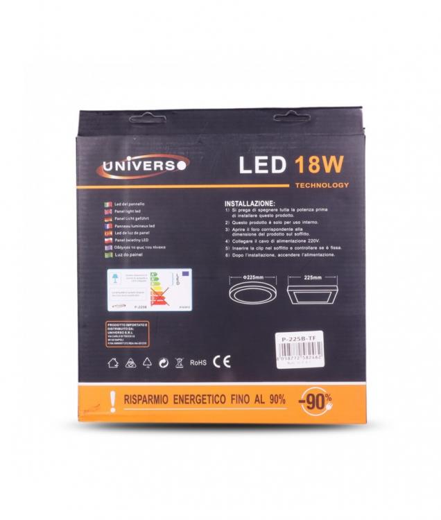 Plafoniera Esterno A Led Faretto Faro Pannello Quadrato | 18W Luce Fredda 6500K