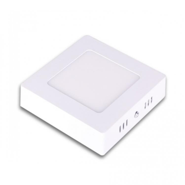 Plafoniera Esterno Led Faretto Faro Pannello Quadrato 12Cm |6W Luce Fredda 6500K