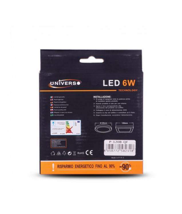 Plafoniera Esterno Led Faretto Faro Pannello Quadrato 12Cm |6W Luce Fredda 6500K