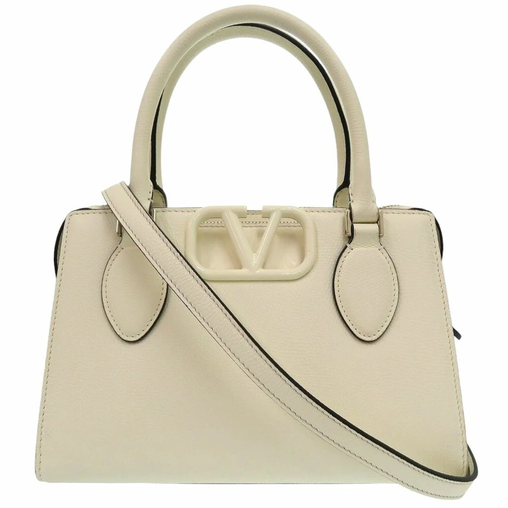Borsa a mano Valentino Garavani V-Sling in pelle avorio 0250Valentino