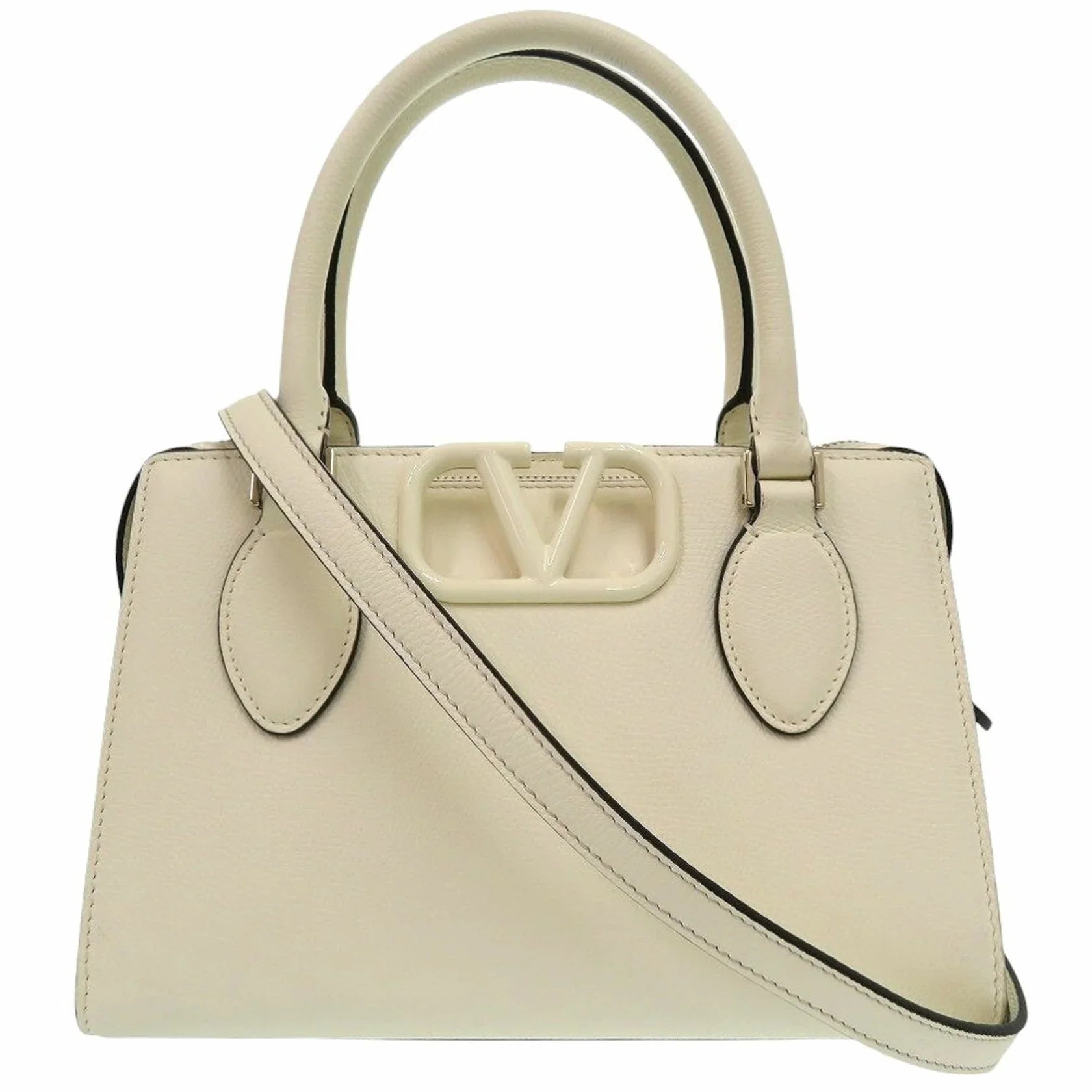 Borsa a mano Valentino Garavani V-Sling in pelle avorio 0250Valentino