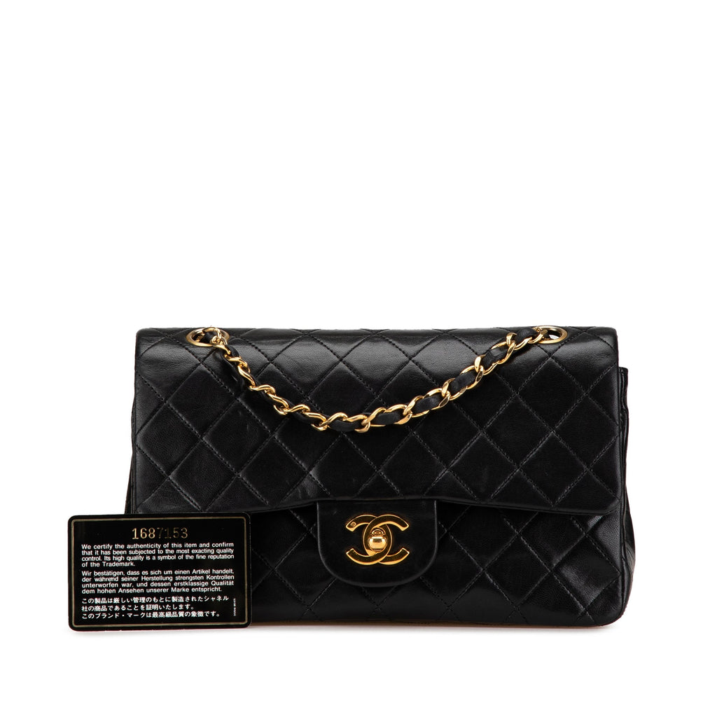 Chanel Classic Double Flap Small – Pelle di agnello nera – Serie 1 (1989–1991)