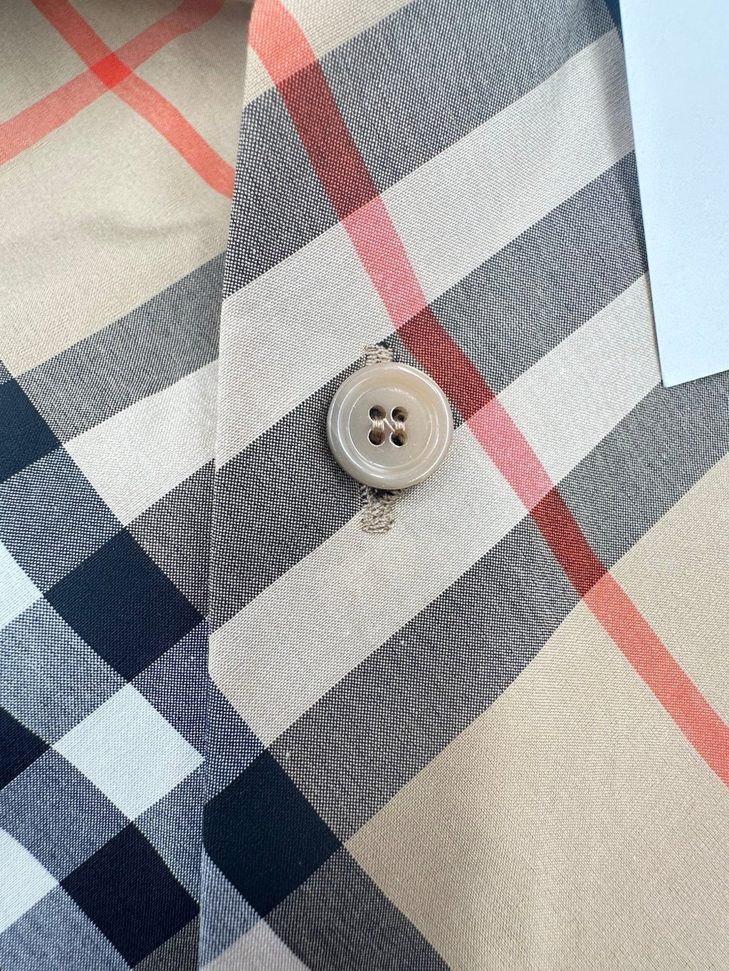 Burberry Camicia Check Cotton Beige – Taglia L – Nuova con Cartellino