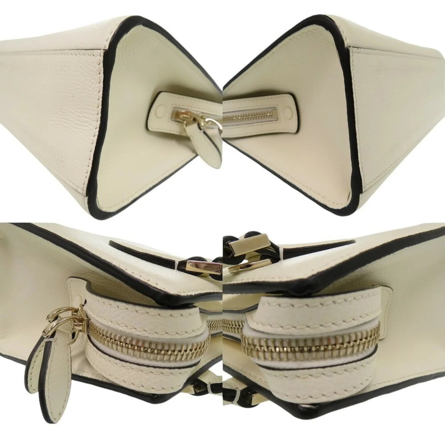 Borsa a mano Valentino Garavani V-Sling in pelle avorio 0250Valentino