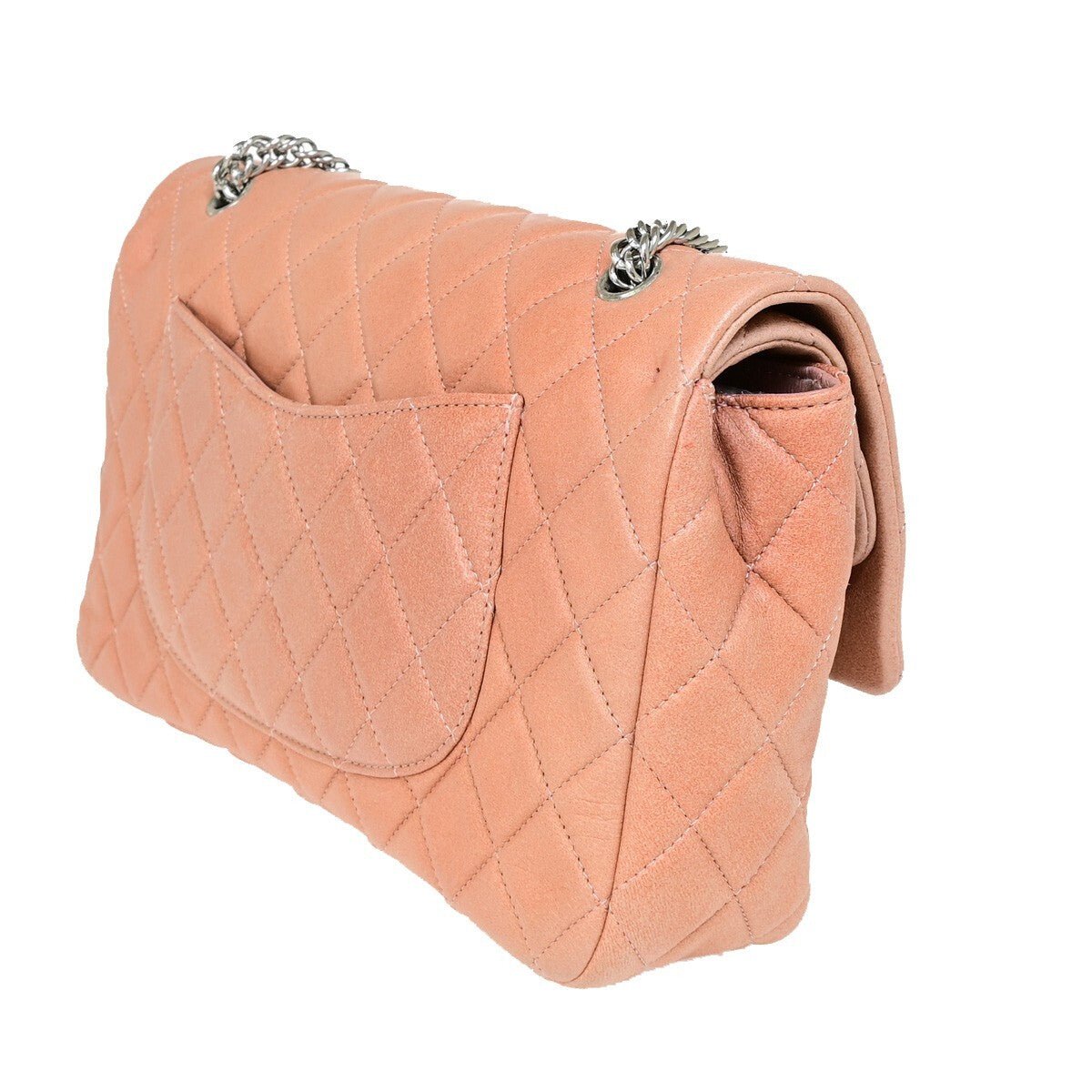 Chanel Classic Double Flap Medium in Pelle Rosa – Hardware Argento