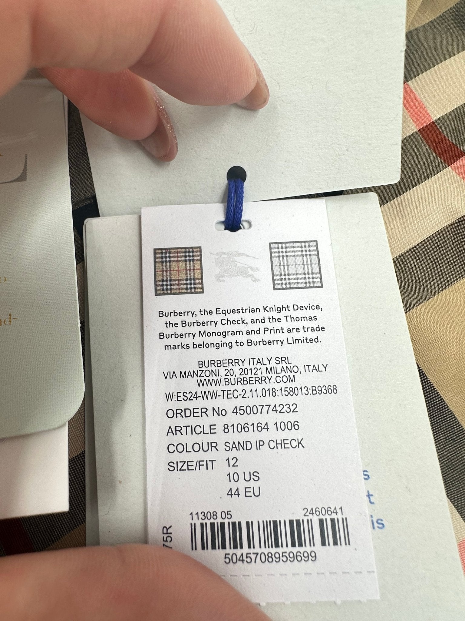 Burberry Camicia Check Cotton Beige – Taglia L – Nuova con Cartellino